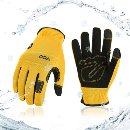 Vgo... 1Pair 5℃/41°F Winter Work Gloves Men, Cold Weather Waterproof Safety Work Gloves,Cold Storage or Freezer Glove, Light Duty Touchscreen Warm Gloves(Yellow,M,NB7581FLWP)