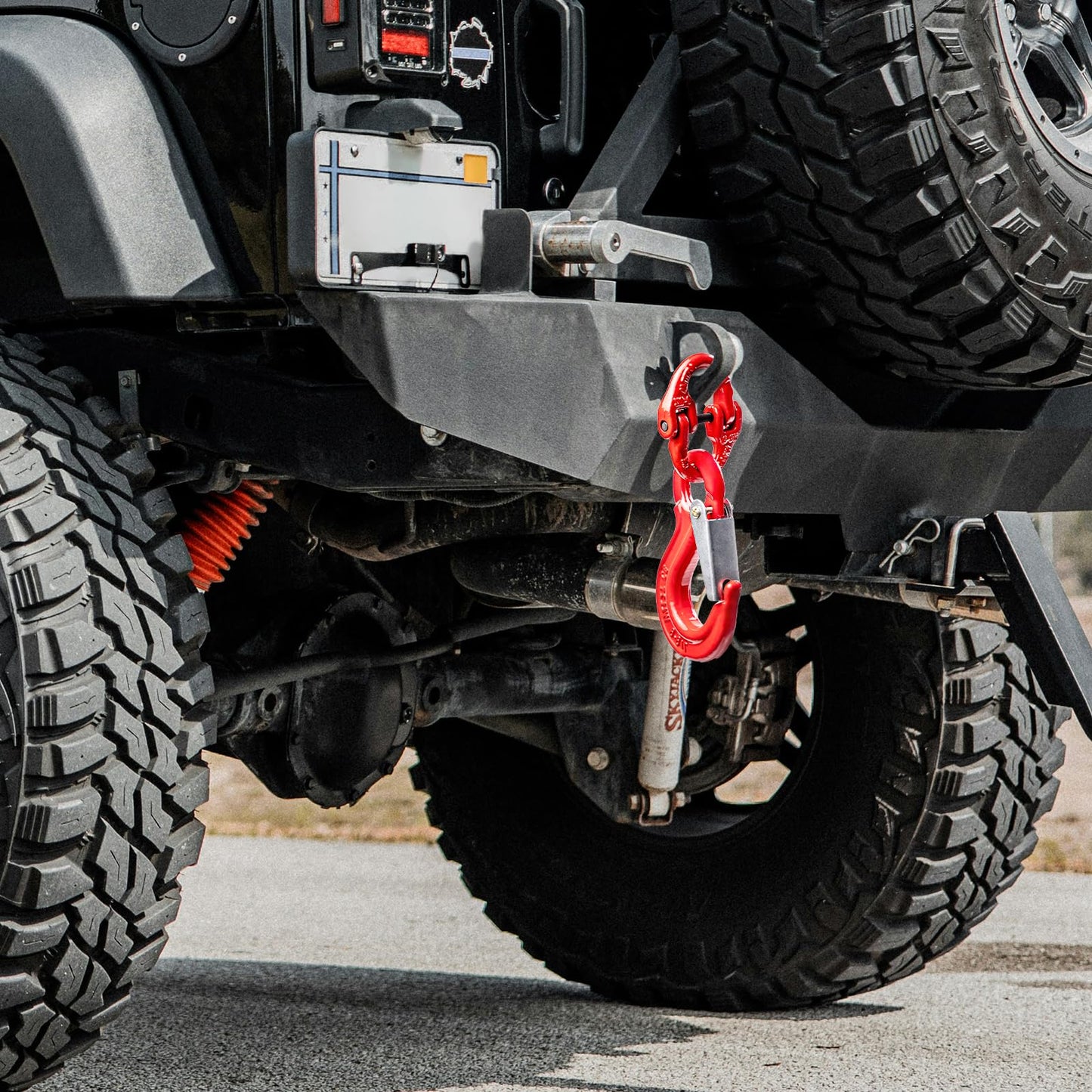 LZONEY 2-Pack Heavy-Duty Slip Hook Eye Sling – for Caravan, Camper Trailer Safety Chain Connection & Extension, Factory Lifting, and Harbor Hoisting (2000 KG Working Load Limit)
