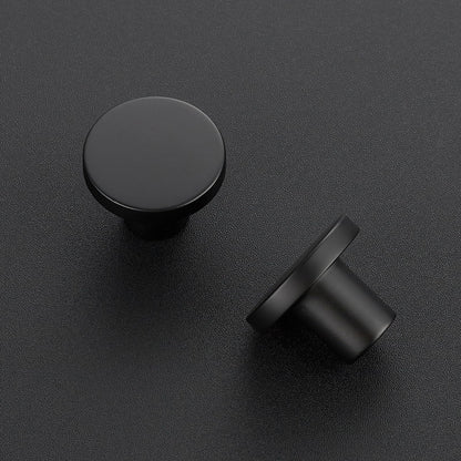 Ravinte 10 Pack Matte Black Round Cabinet Knobs Solid Dresser Knobs Drawer Pulls Black Cupboard Knobs for Modern Kitchen Cabinet Hardware