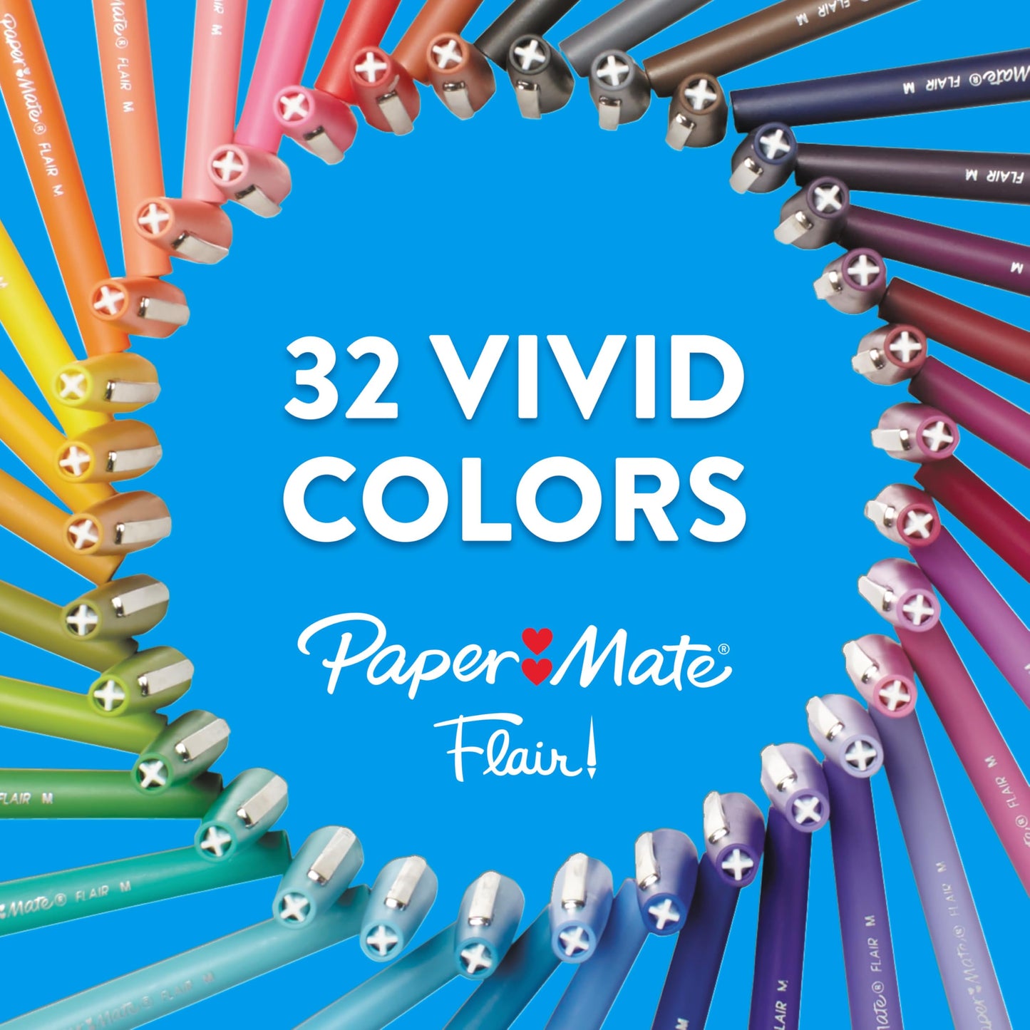 Paper Mate Flair Felt Tip Pens, Medium Point (0.7 mm), Assorted Colours, 24 Count