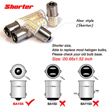 BA15S Led 12V Landscape RV Camper Interior Light Bulbs,1156 1141 2700k Warm White,DC Bayonet Single Contact Base,AC10-24V DC10-30volt Low Voltage BA15S Bulbs for Marine Boat Trailer Lights,5Pack