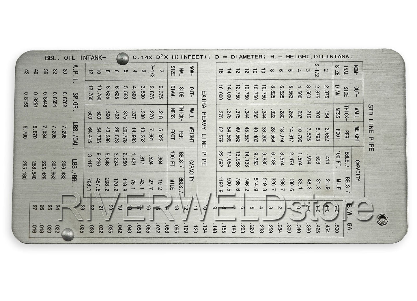 RIVERWELD Pipe Pit Welding Gauge Gage Test Ulnar Welder Inspection Range is 0 to 1/2" in 1/64" & .010 Increments Inch