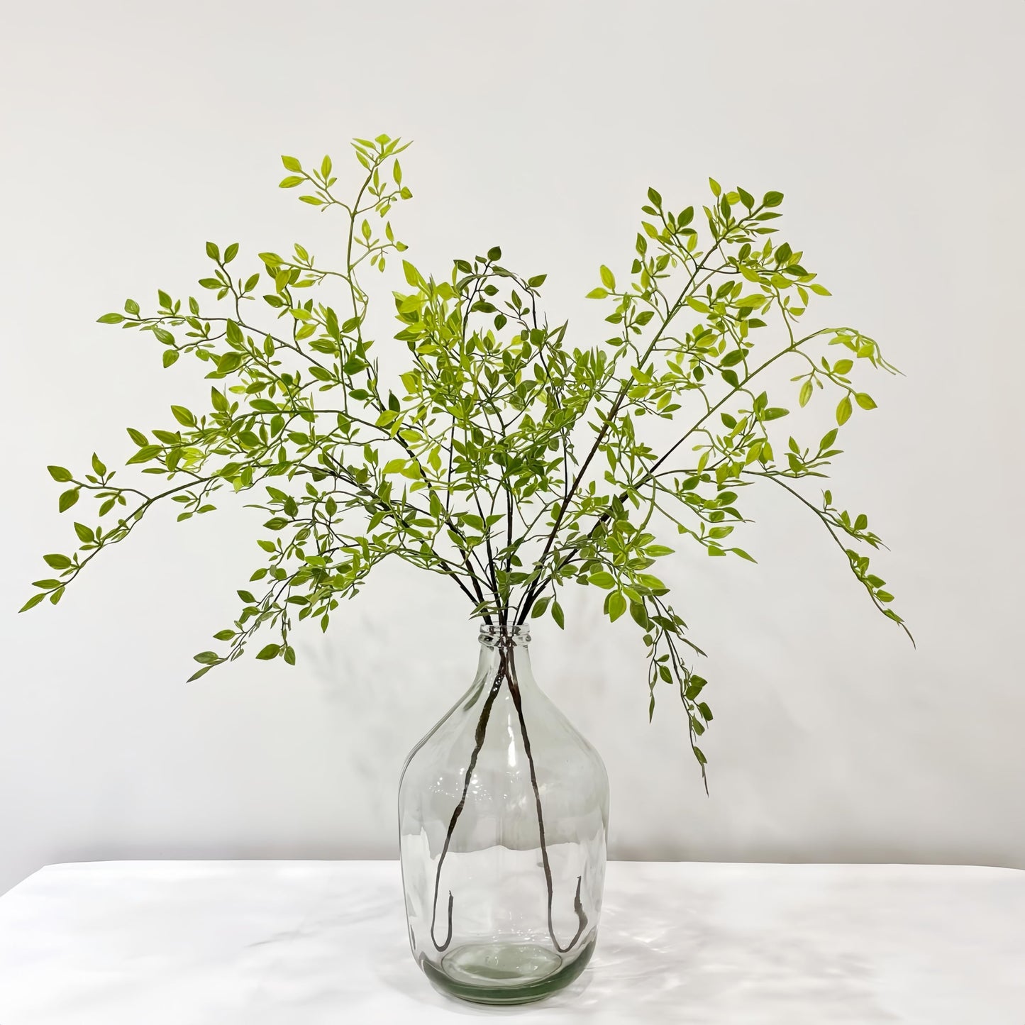 Avoik Artificial Plants 3PCS Faux Greenery Stems, 43.3 Inch Tall Spring Leaves Branches Artificial Ficus Twig Green Faux Plastic Plant Stems for Vase Outdoor Indoor Summer Garden Home Decor
