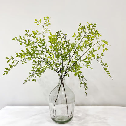 Avoik Artificial Plants 3PCS Faux Greenery Stems, 43.3 Inch Tall Spring Leaves Branches Artificial Ficus Twig Green Faux Plastic Plant Stems for Vase Outdoor Indoor Summer Garden Home Decor
