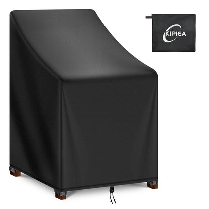 Kipiea 500D Patio Chair Covers Waterproof Winter - Heavy Duty Lawn Outdoor Furniture Chair Covers with Anti UV and No Tears, No Fading (28" W x 36" D x 47" H)