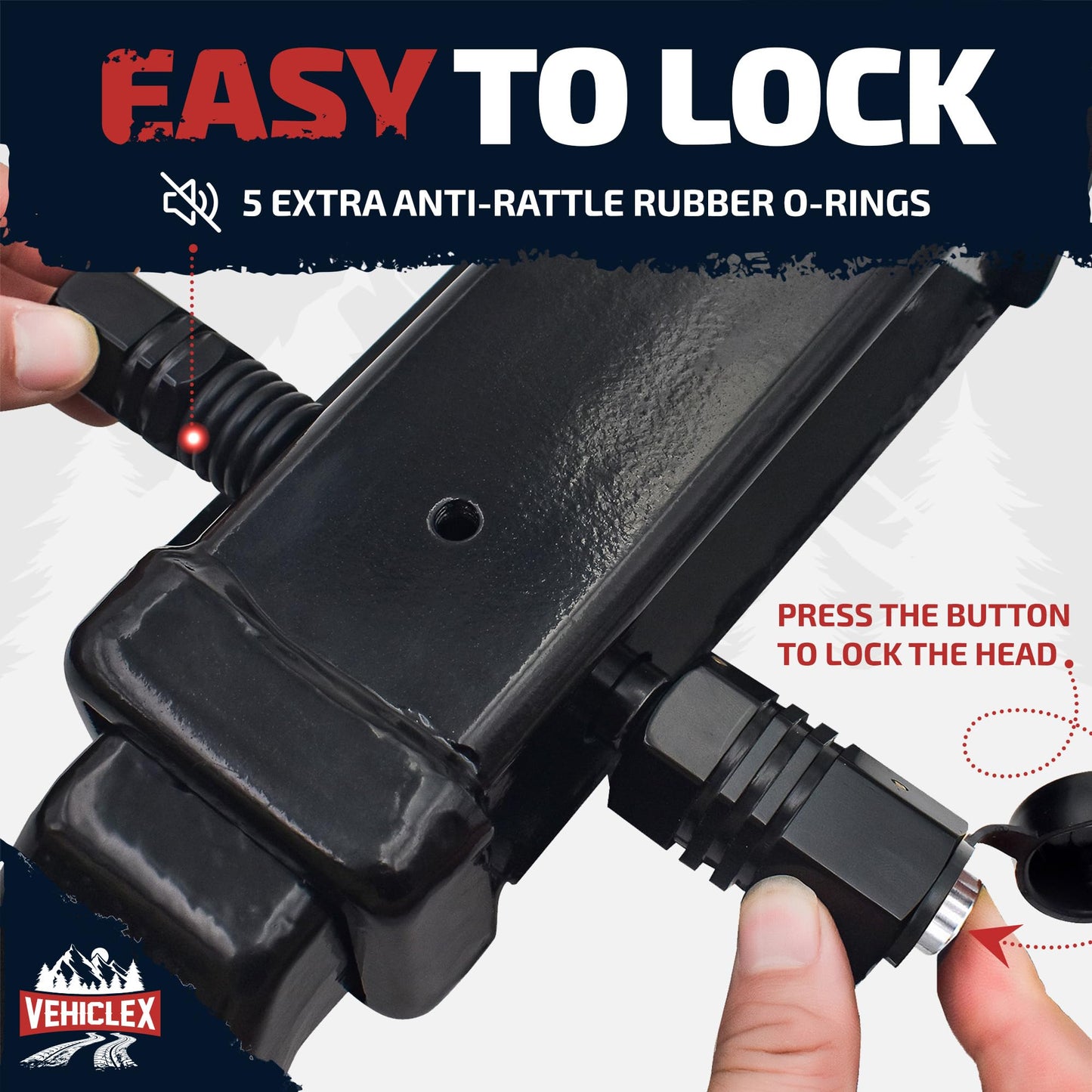 Vehiclex Hitch Receiver Pin Lock - 5/8" Pin for Class III, IV Hitch 2" - Unique Tubular Key - Dust and Mud Resistant Trailer Hitch Lock for Theft Protection