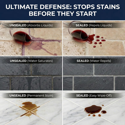 Meuvcol Grout Sealer,17.6 OZ Waterproof Grout Sealer for Shower, Floor Tiles, Kitchen - 100% Safe Tile Sealant Spray - Long Lasting Clear Sealant for Stone, Bathroom, Marble - Indoor & Outdoor