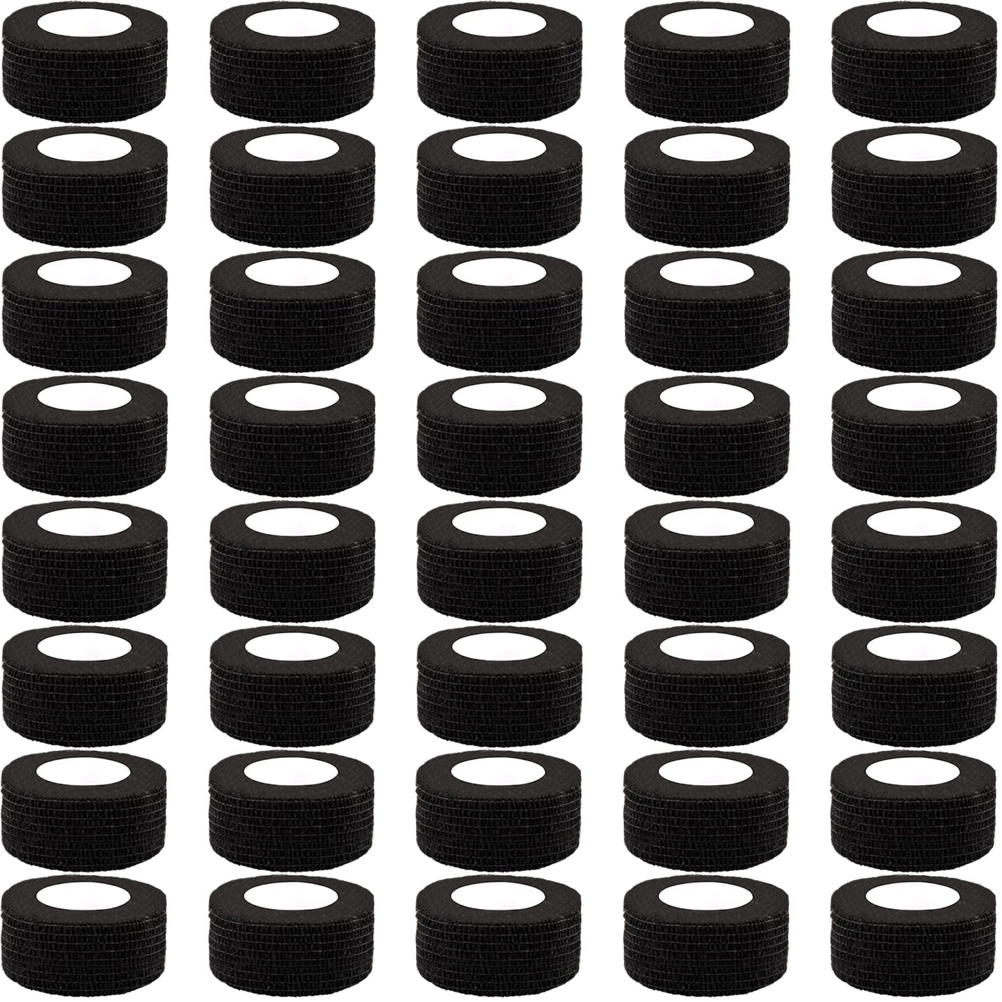 BQTQ 40 Rolls Self Adhesive Bandage 1 Inch Black Athletic Tape Cohesive Wrap Breathable Stretch Wrap Roll Sports Wrap Tape for Wrist Ankle Swelling Sprains