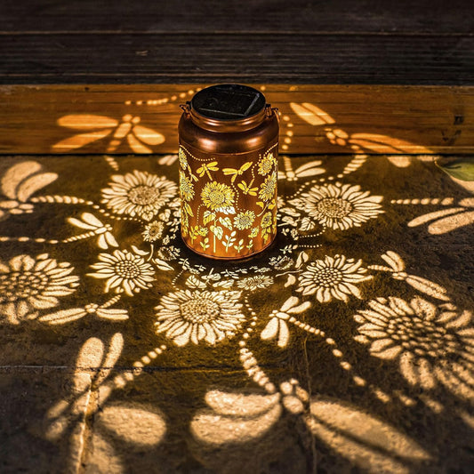Gifts for Women Mom Grandma, Sunflower Lanterns Garden Decor, Waterproof Hanging Decorations Solar Lights Outdoor, Gardening Gifts for Backyard Porch Patio Table Yard Balcony Lawn(Sunflower)