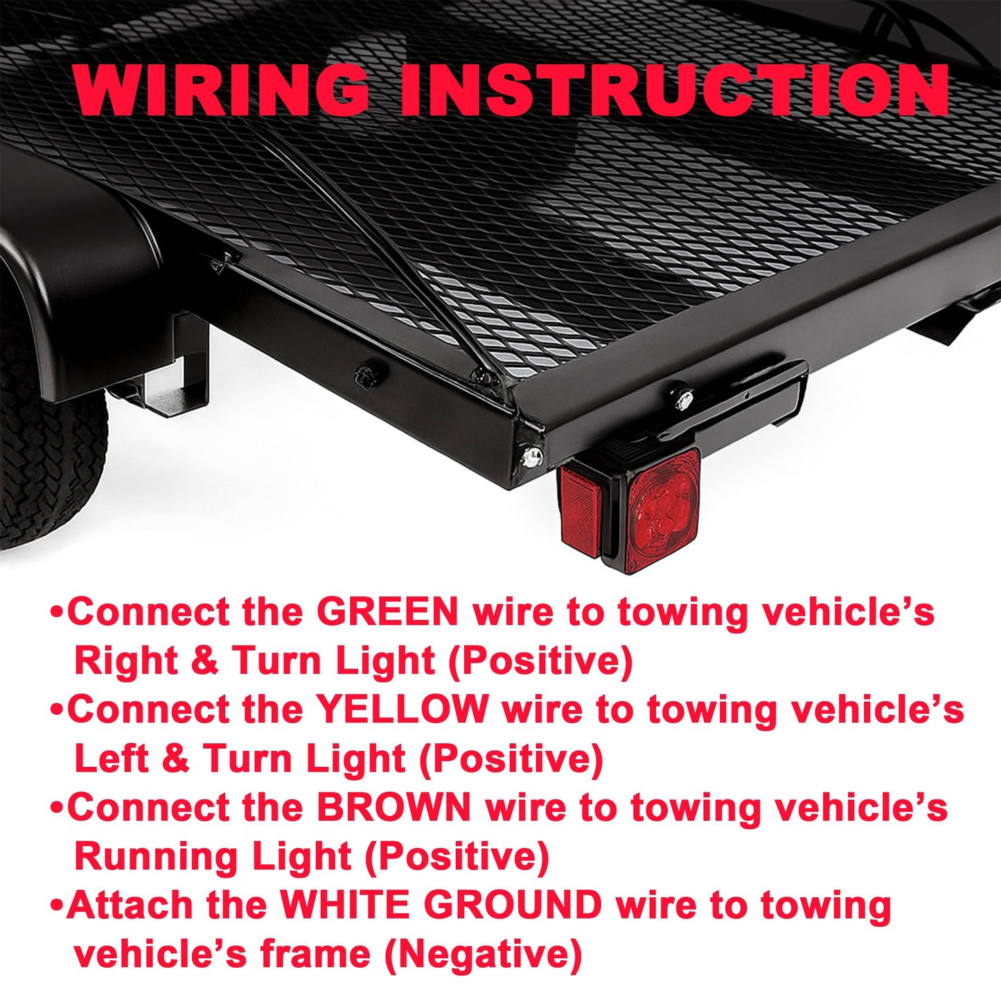 PEAKTOW Square 12V LED Submersible Left and Right Trailer Lights, Stop Turn Tail Side Marker License Lights for Utility Trailer Boat Camper RV Truck Marine, Mounting Hardware Included