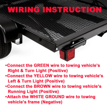 PEAKTOW Square 12V LED Submersible Left and Right Trailer Lights, Stop Turn Tail Side Marker License Lights for Utility Trailer Boat Camper RV Truck Marine, Mounting Hardware Included