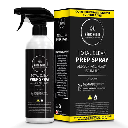 Magic Shield Prep Spray – New 75% Formula | Ideal for Ceramic Coating Prep | Wax & Grease Remover for Auto Detailing | Ultimate Surface Cleaner - 16oz