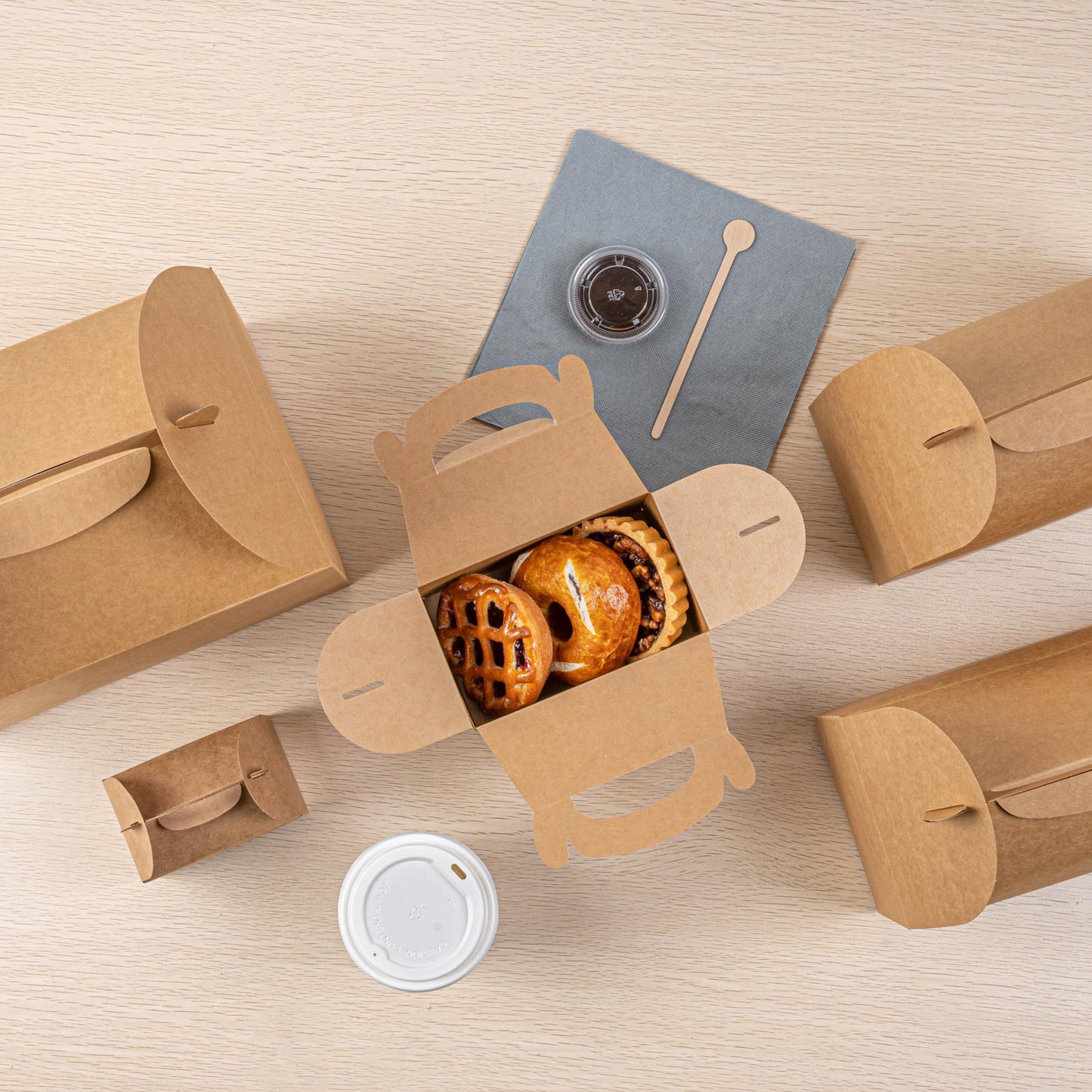 Restaurantware Kraft Gable Boxes 25 Count 6 x 3.5 x 3.5 Inches Paper Gift Boxes Greaseproof With Handles Recyclable Favor Boxes For Birthdays Weddings Baby Showers Brown