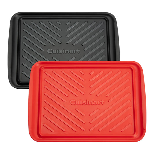 Cuisinart Grilling Prep and Serve Trays, 17"x 10.5", Dishwasher Safe, Fits 6 Burgers, Red and Black (CPK-200C)