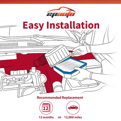EPAuto GP050V (CA11050) Engine Air Filter, Replacement for Dodge Grand Caravan (2011–2020), Chrysler Town & Country (2011–2016), Volkswagen Routan (2011–2014), RAM C/V (2012–2015)