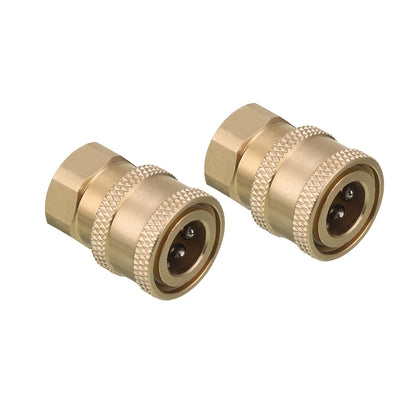 Tool Daily Pressure Washer Accessories, Brass Quick Coupler Fittings, Female NPT Socket, 5000 PSI 1/4”, 2-Pack