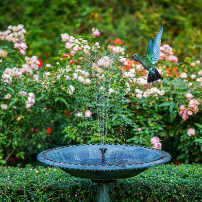 AMZtime Solar Fountain Pump 3.5W Bird Bath Fountain Solar Powered Water Fountain with 8 Nozzle & 4 Fixer, Solar Fountain Pump for Bird Bath, Garden, Pond, Pool (180mm)