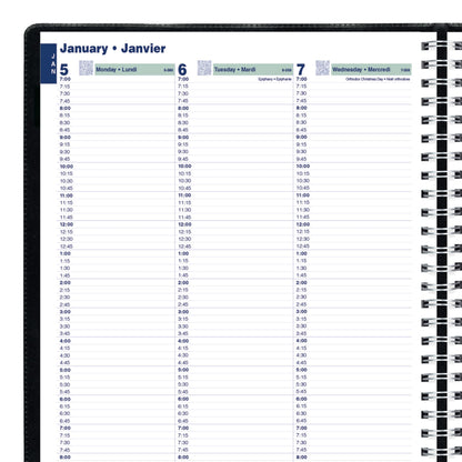 Blueline® 2026 Essential Weekly Planner, Appointment Book, 12 Months, January to December, Twin-Wire Binding, 11" x 9.0625", Black, Bilingual (C5950.81BT-26)