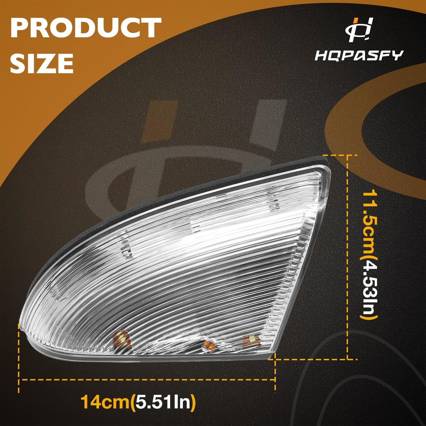 Mirror Turn Signal Light Front Right Passenger Side, Compatible with Dodge 2009-2018 Ram 1500/2010-2018 Ram 2500, LED Puddle Light Lamp Replace# 68064948AA