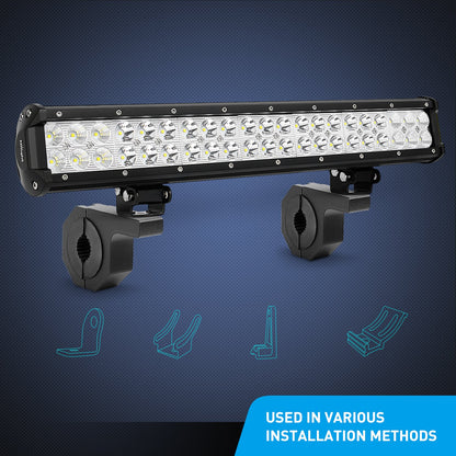 Nilight LED Light Bar Mounting Bracket Kit LED Off-Road Light Horizontal Bar Tube Clamp Roof Roll Cage Holder,2 Years Warranty