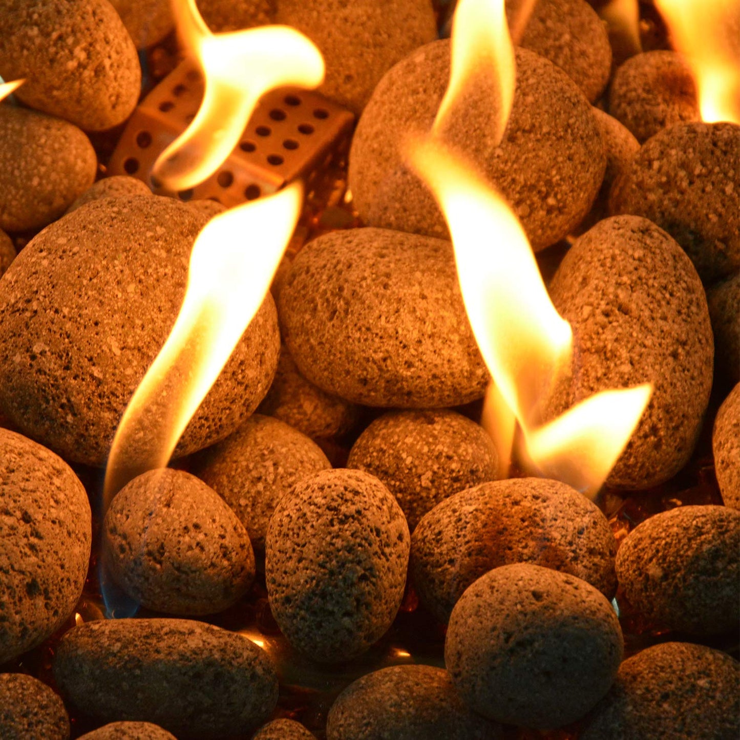 Stanbroil Tumbled Lava Rock Pebbles for Indoor or Outdoor Gas Fire Pits and Fireplaces - 10 pounds (2"-3")