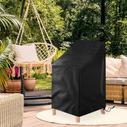 Uranshin 2 Pack Patio Chair Cover, Waterproof, Black, Oxford Cloth, 25.2"L x 25.2"W x 47.24"H