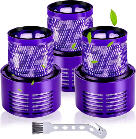 Rebirthcare 3 Pack Filter for Dyson V10 Animal Absolute Total Clean Cyclone SV12 Cordless Vacuum Filter Replacement Filters Parts Spares Washable, Replace Part # 969082-01 & 96908201