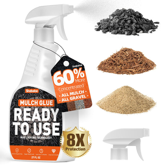 Mulch Glue with Sprayer -Ready to Use Binder for Landscaping, Fast-Dry No Dilution Landscape Glue Spray for Rocks, Binder, Mulch Lock and Pea Gravel Stabilizer 27OZ