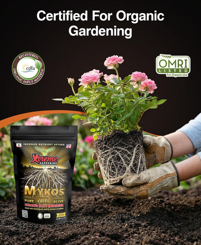 Xtreme Gardening Mykos Pure Mycorrhizal Inoculant Organic Root Enhancer, 1 LB - Granular