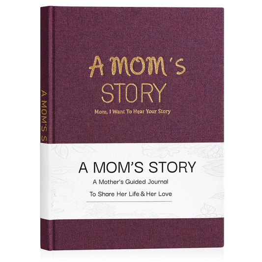 Artmag Mom's Life Story Journal Family Keepsake Book Linen Hardcover for Mom to Share Her Memories, with 250+ Prompt Questions Book Gift for Birthday Mother's Day Christmas (Purple)