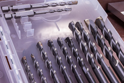 NordWolf 12-Piece Metric Masonry Drill Bit Set with 1/4" Hex Shank, Carbide Tipped for Concrete, Brick, Block & Stone, Sizes 4 to 10mm in Storage Case