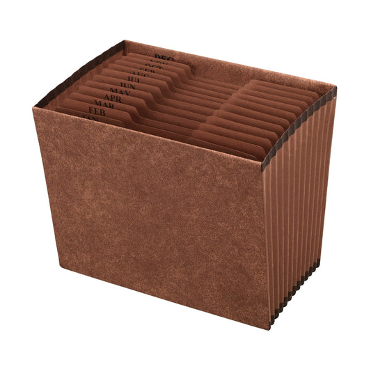 Pendaflex Expanding File Organizer, Letter Size, Redrope, 12 Pockets, Jan-Dec Index, Reinforced Gussets, Moisture Resistant, Durable Red Fiber for Long-Lasting Use