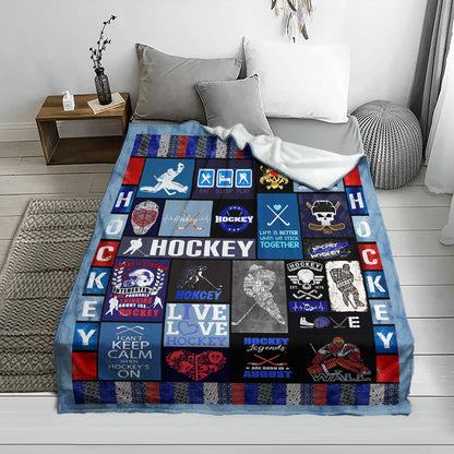Hockey Blanket Hockey Gifts for Boys Kids Men Women Soft Cozy Fleece Throw Blanket for Couch Bed Sofa Xmas Decor Bedding 50'' x 60'' (Hockey Blanket 06)