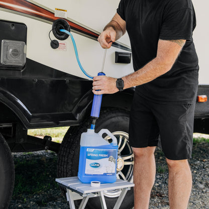 Camco TastePURE Spring Fresh Water System Cleaner and Deodorizer for RV and Marine - Cleans and Freshens Water Lines, Great for Dewinterizing - 1 Gallon (40207), Blue