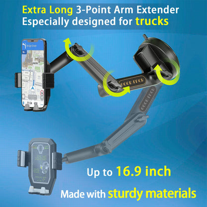 EVEMANT Phone Mount for Truck, Truck Phone Holder Mount Heavy Duty, Dashboard Windshield Phone Holder for Semi Truck, Suction Cup Phone Mount for Truck Accessories, Compatible with iPhone/Samsung