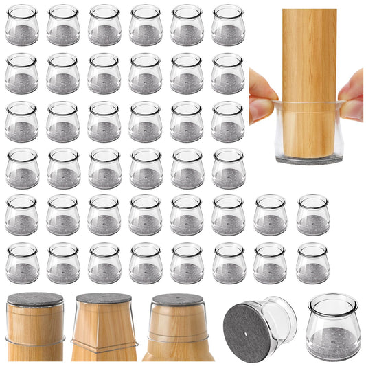 40PCS Chair Leg Floor Protectors Furniture Sliders for Hardwood Floors, Silicone Chair Leg Protectors for Protecting Floors from Scratches and Noise, Clear-Universal Large