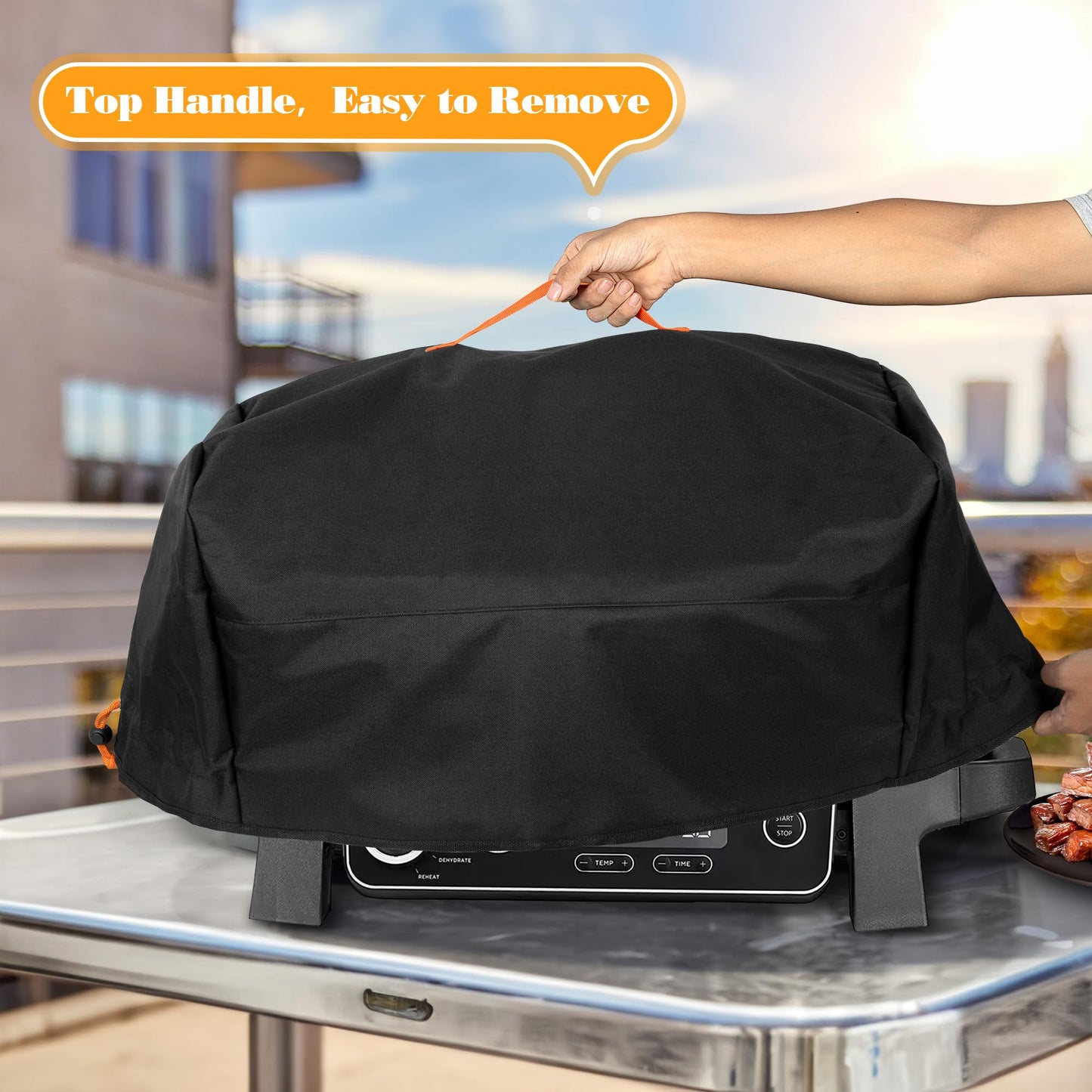 HODRANT Grill Cover Compatible with Ninja OG701 OG751 Woodfire Grill, BBQ Grill Accessories Bag Compatible with Ninja OG700 Series Outdoor 7-in-1 Grill Smoker, with Handle & Inner Pocket, Cover Only