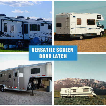 All Metal RV Screen Door Latch (Right Hand), Screen Door Handle Latch Replacement Kit for RV Camper, Motorhome, Travel Trailer