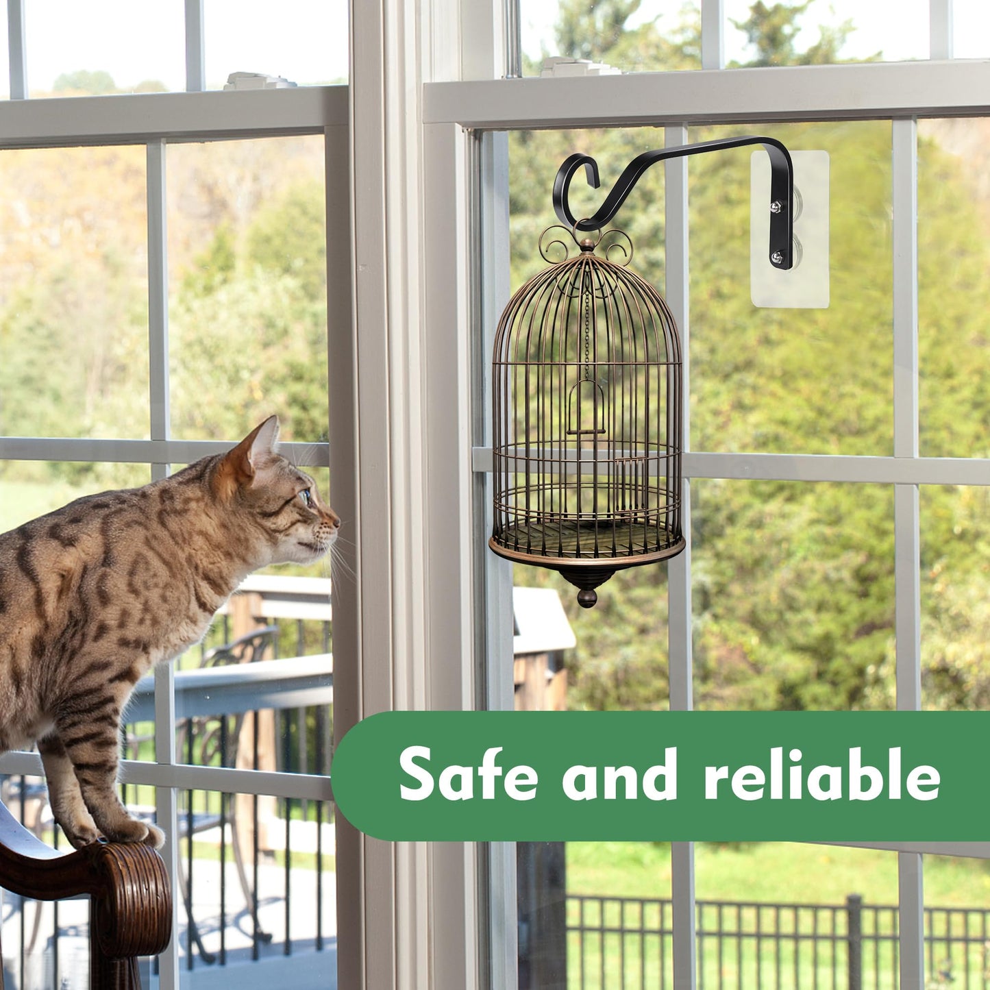 DECOHS 3 Pcs Window Bird Feeder Hanger Hooks - Strong Load-Bearing, Wind Chimes & Plants Mounted