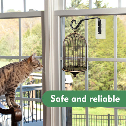DECOHS 3 Pcs Window Bird Feeder Hanger Hooks - Strong Load-Bearing, Wind Chimes & Plants Mounted