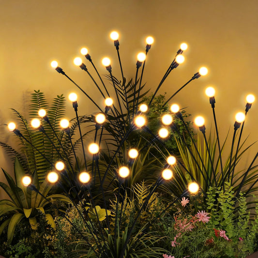 PATIOPIA Solar Garden Lights, 20 LED Firefly Garden Lights Swaying Solar Lights Outdoor Waterproof, Warm White Firefly Outdoor Decorative Lights, Garden Yard, Patio Decoration Gardening Gifts (2 Pack)