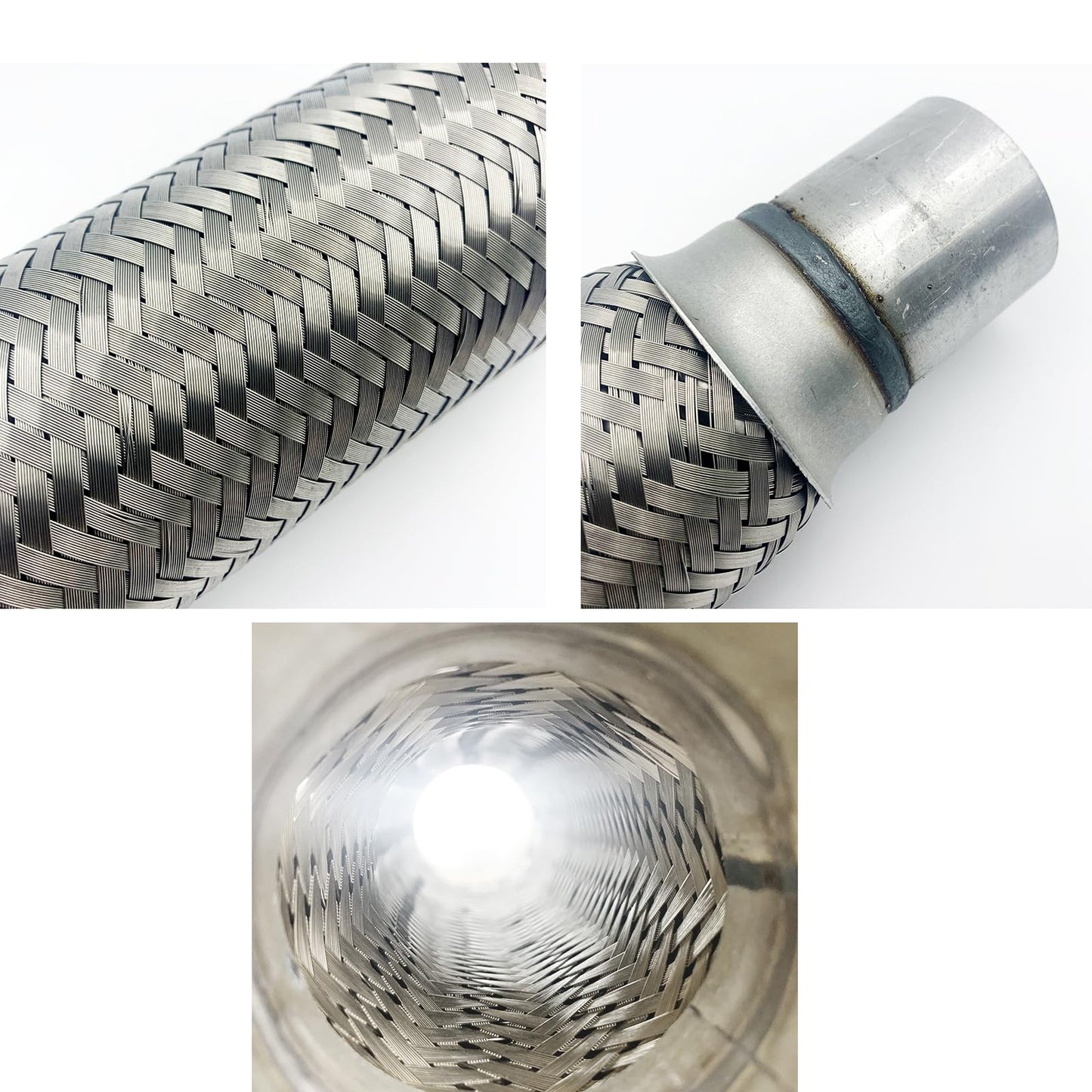 Teppich 2" x6" Exhaust Flex Pipe Stainless Steel Double Braid 10" OL Universal Modified Stainless Steel Flexible Connection Braided Pipe