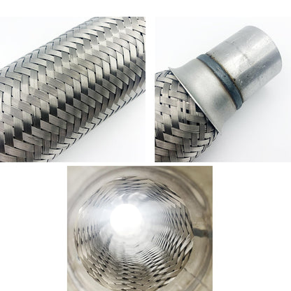 Teppich 2" x6" Exhaust Flex Pipe Stainless Steel Double Braid 10" OL Universal Modified Stainless Steel Flexible Connection Braided Pipe