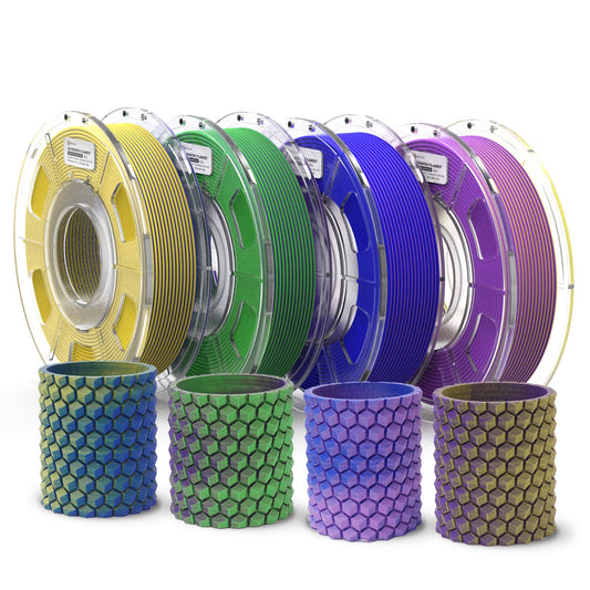 ERYONE 3D Printer Bundle PLA Filament Matte Dual Color 250g*4 Spools 1.75mm +/- 0.03mm, Matte Yellow&Purple/Blue&Yellow/Blue&Purple/Green&Purple