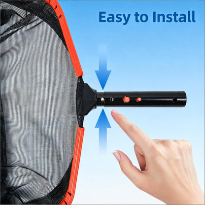 45CM Pool Net, Pool Skimmer Net with Double-Layer Netting Bag, Aluminum Frame, Deep Nylon Net, Large Capacity Pool Cleaning Net, Leaf Skimmer Rake Net for Above Ground & In-ground Pools (No Pole)