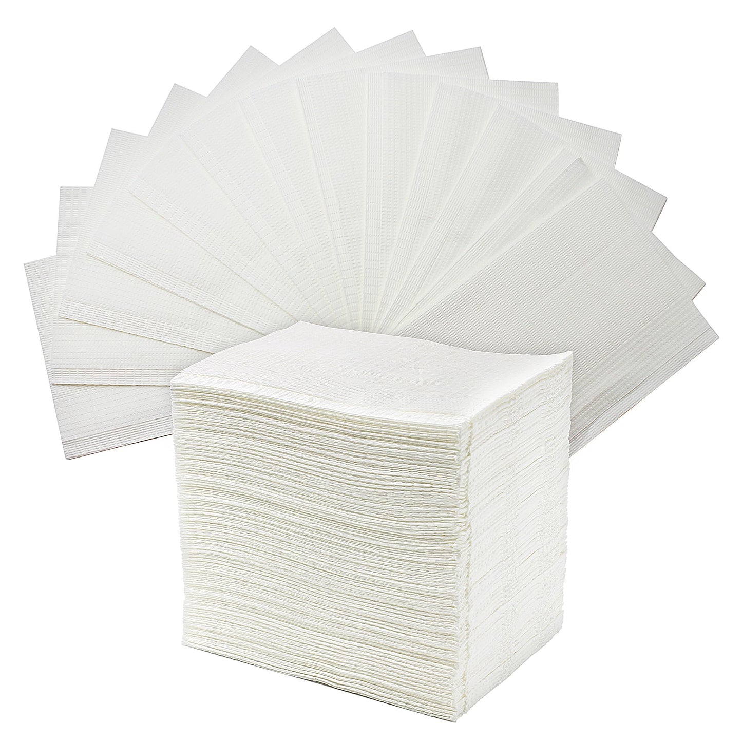 Disposable Dental Bibs 13"x18"（125Pack） - 3 Ply Waterproof Tattoo Bib Sheet for Patients - Dentist or Medical Tray Cover and Nail Table Cover Supplies (White)