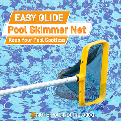 Pool Skimmer Net – Larger Capacity Yellow Pool Leaf Net for Swimming Pool Cleaning,Easily Removes Leaves, Debris from Pools, Hot Tubs, Ponds and Fountains (No Pole Included)