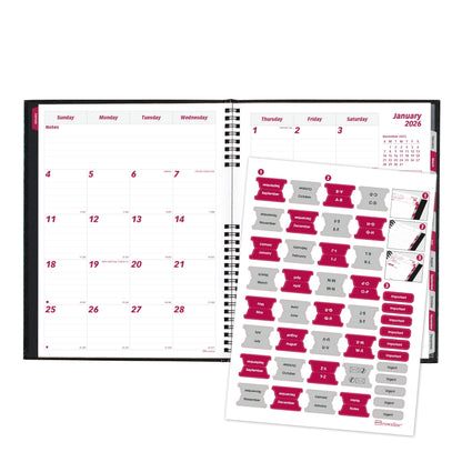 Brownline® 2026 CoilPro™ Monthly Planner, 14 Months, December 2025 to January 2027, Twin-Wire Binding, 11" x 8.5", Black (CB1262C.BLK-26)
