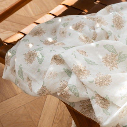 GLLQUEN BABY Receiving Blanket Boy Cotton Muslin Swaddle Blankets Girl Newborn Squares Breathable & Soft Thin Baby Blankets Cloths Double Absorbent Infant Swaddling Wrap - 6 Pack (Sunflower)