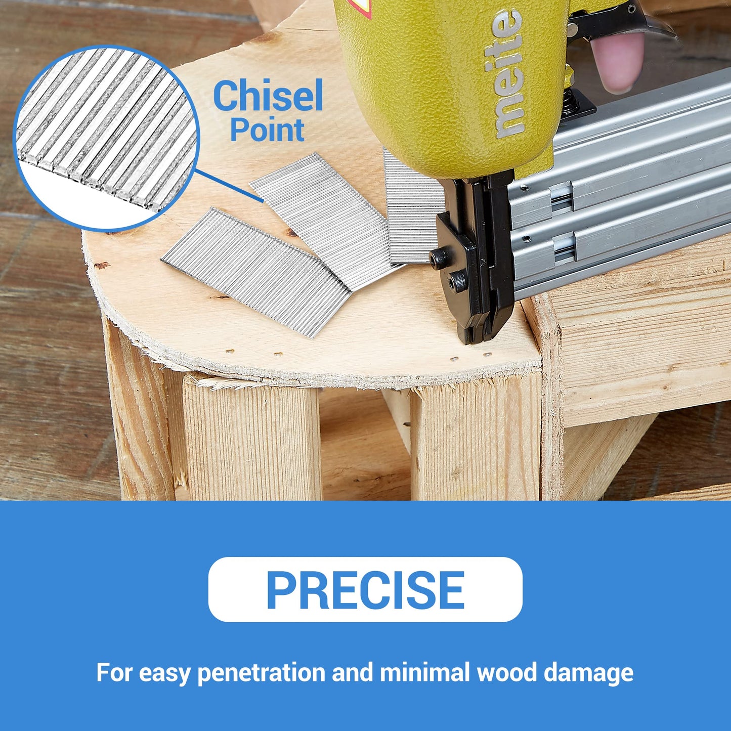 meite 16GT112L 16 Gauge 1-1/2-Inch Leg Galvanized Finish Nails or Brad Nails 2500 Pieces/Box (1 Box)